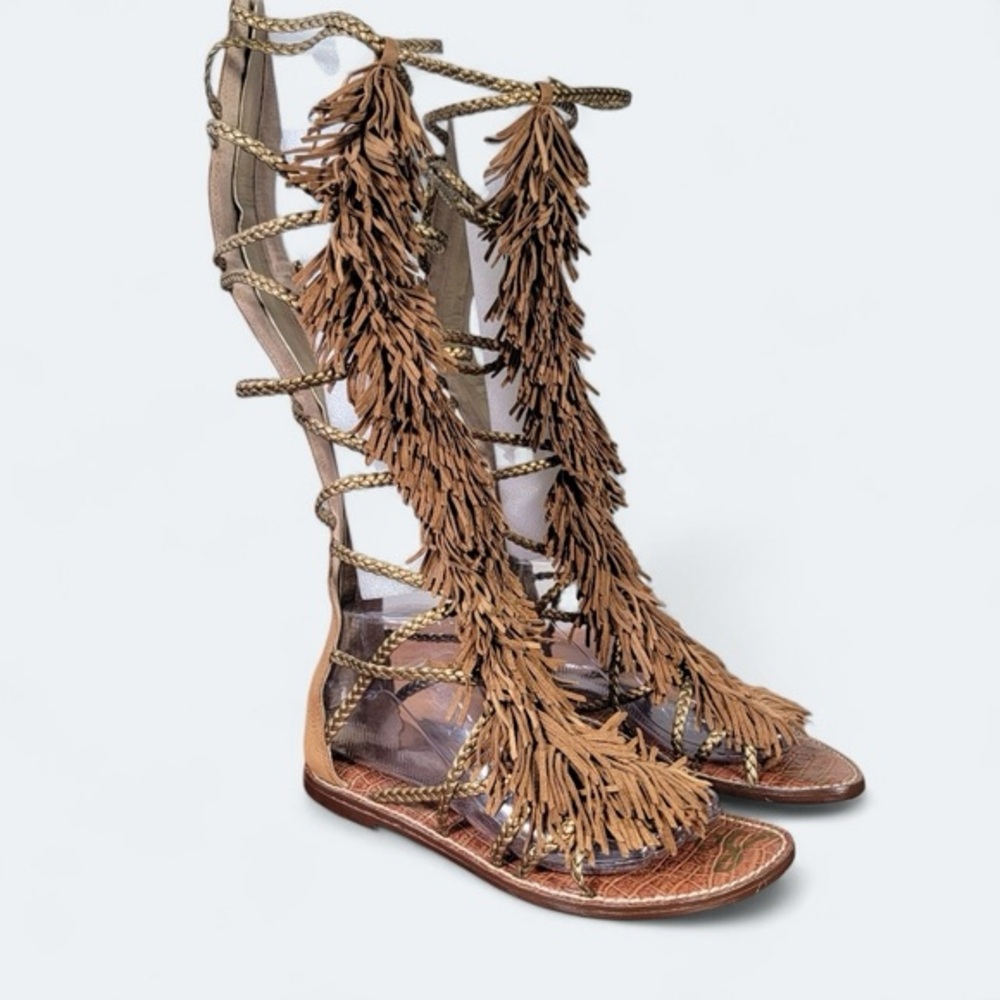 Sam Edelman Brown Sandals Intricate Design